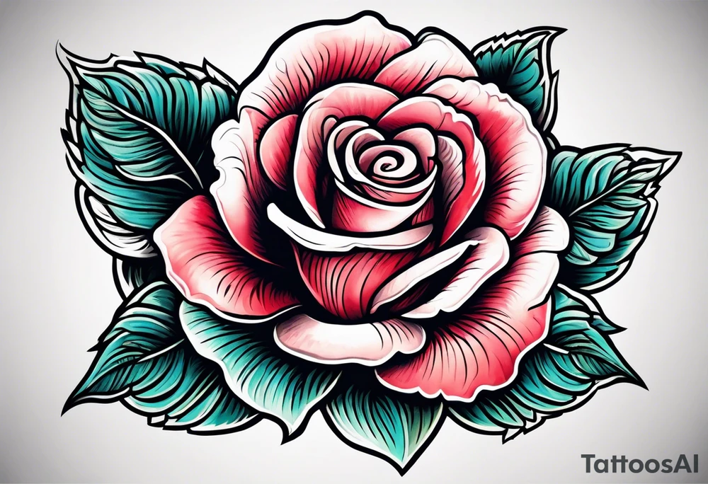 rose and text 1995 tattoo idea