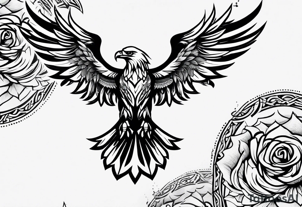 forearm tattoo
tribal eagle wing including a rose tattoo idea