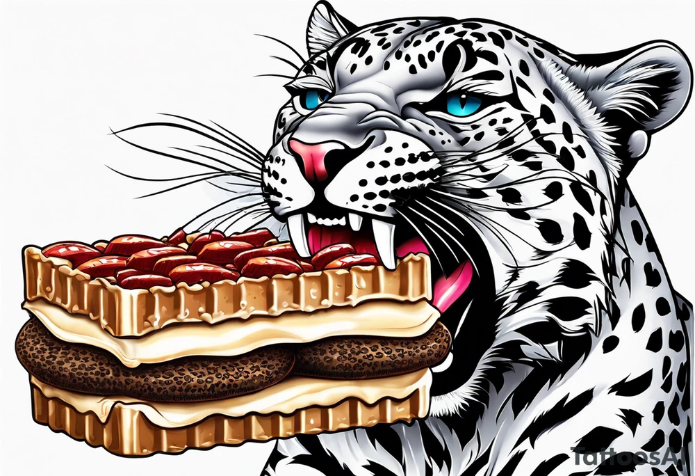 Leopard eating a KitKat tattoo idea
