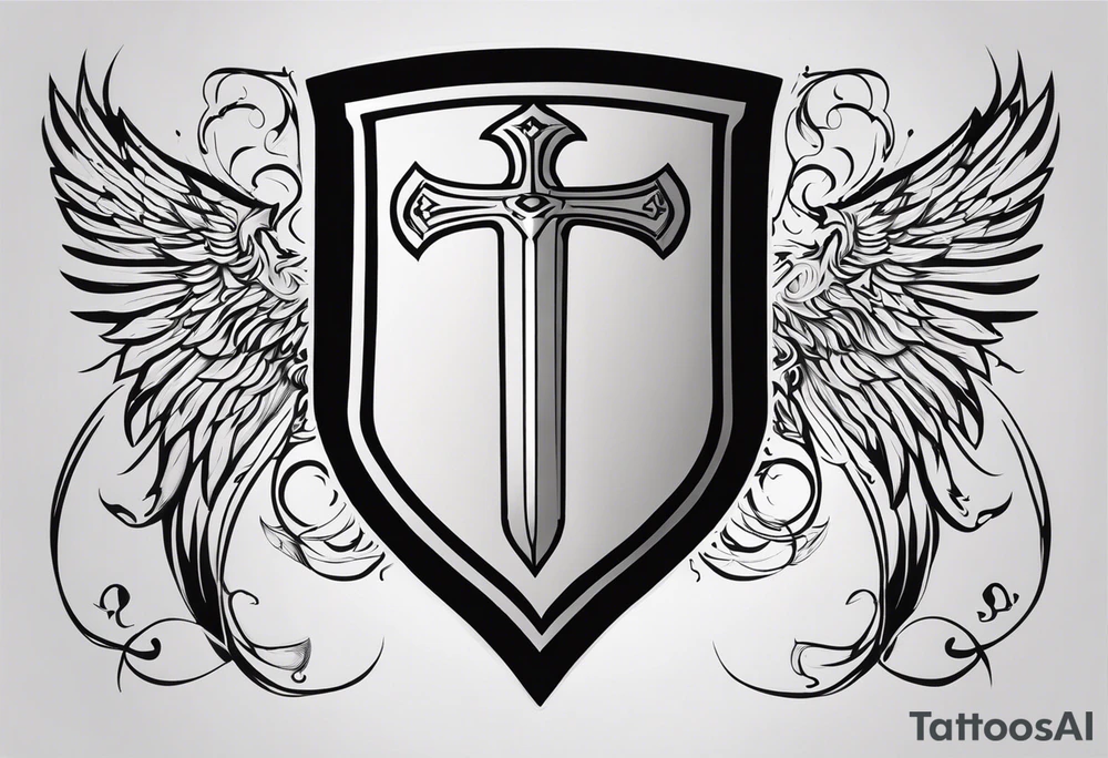 Valhalla shield sword tattoo idea