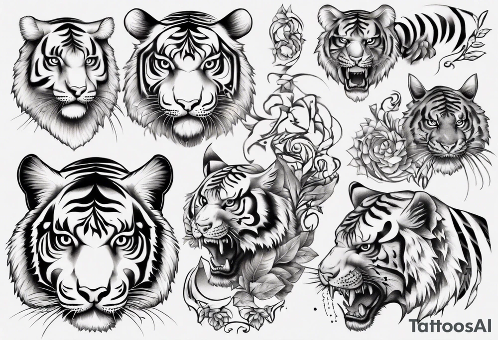 Tiger forearm sleeve tattoo idea