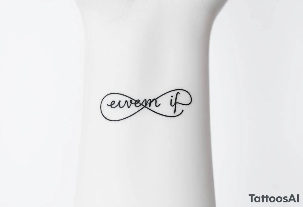 fun infinity symbol "EVEN IF" tattoo idea