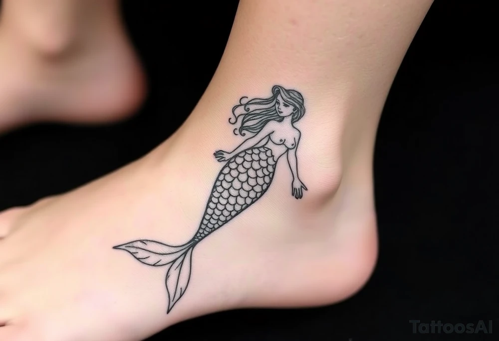 Injured mermaid tattoo idea