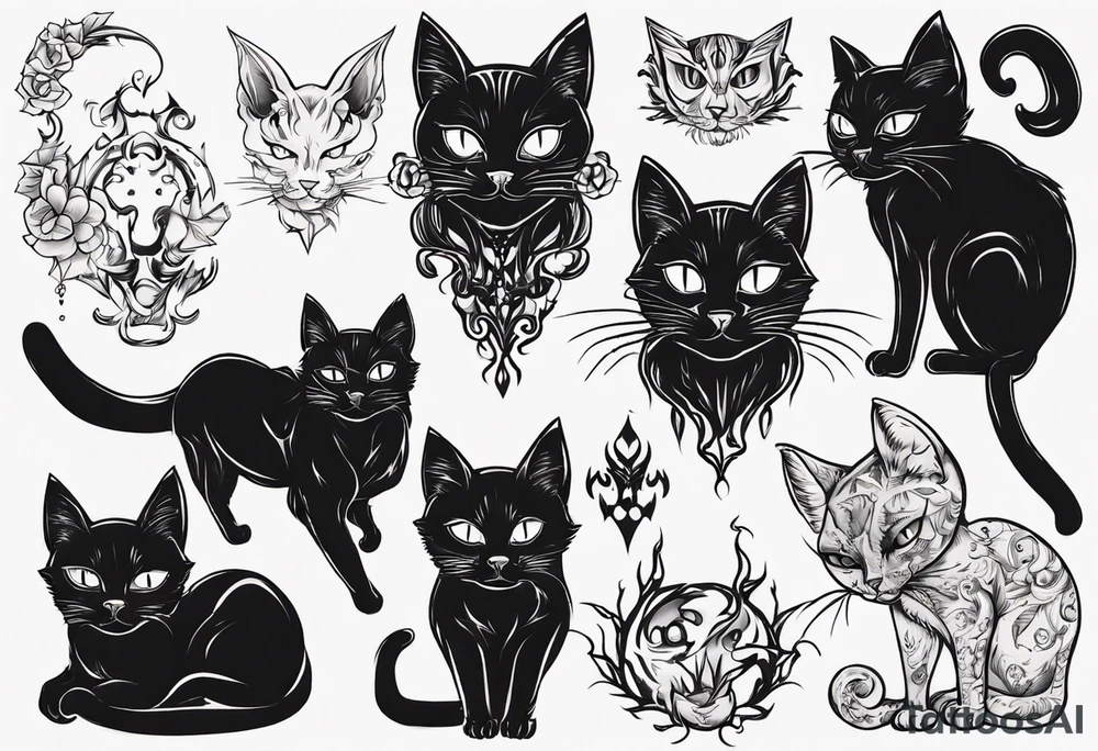 black cat tattoo idea