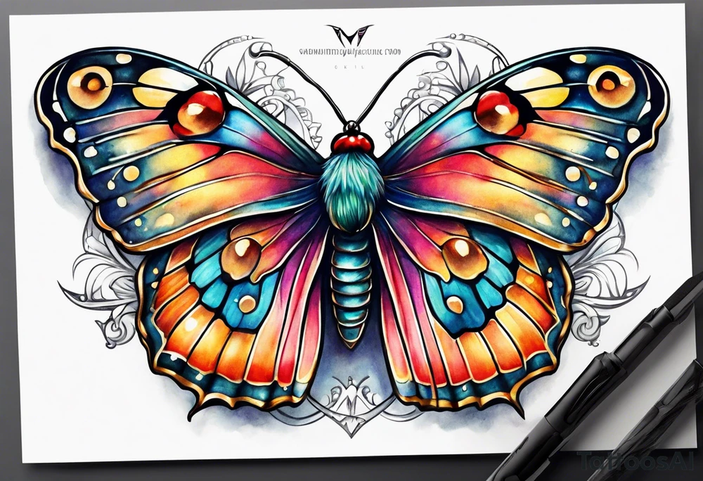 Bubbles moth tattoo idea