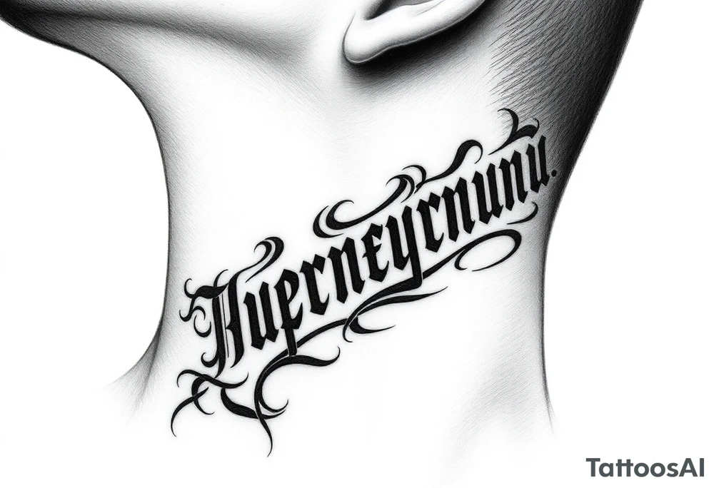 cyrillic russian on the side of my left neck tattoo idea