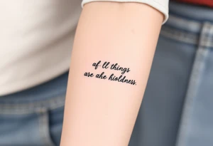 Picture tattoo symbolizing the phrase “in all things there is a hidden wholeness” tattoo idea