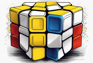 Rubiks with yellow in the shape of C tattoo idea