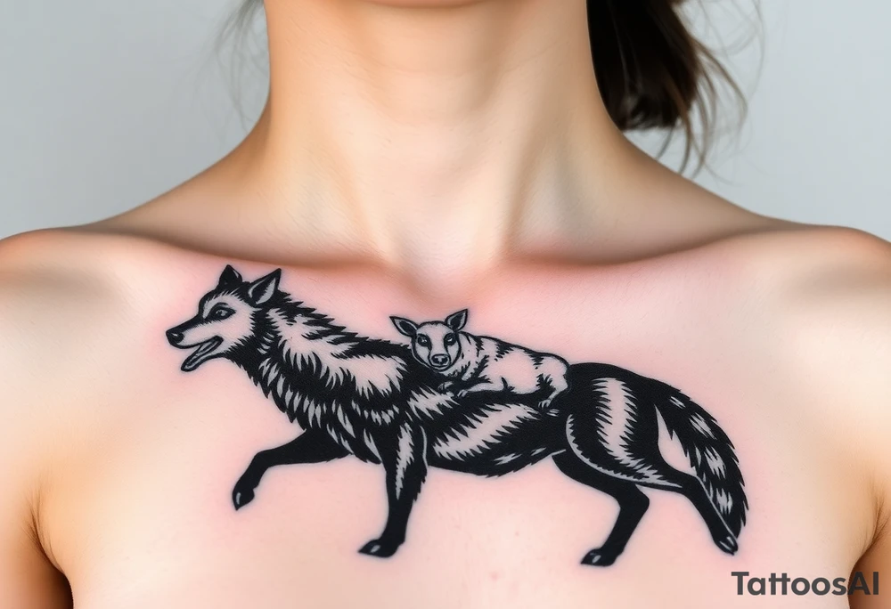 Big bad wolf kills and wears sheep nursery ryhme three little pigs and tattoo idea