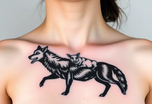 Big bad wolf kills and wears sheep  nursery ryhme three little pigs and tattoo idea