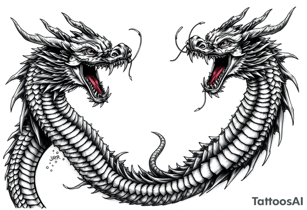 roaring dragons tattoo idea