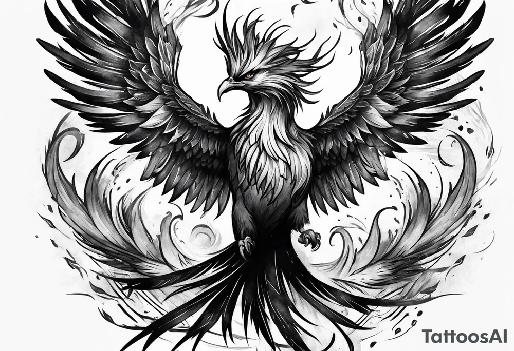 Phoenix rising from ashes tattoo idea