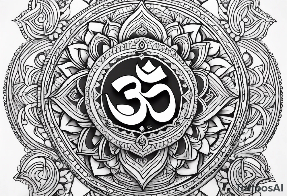 Om and heart tattoo idea