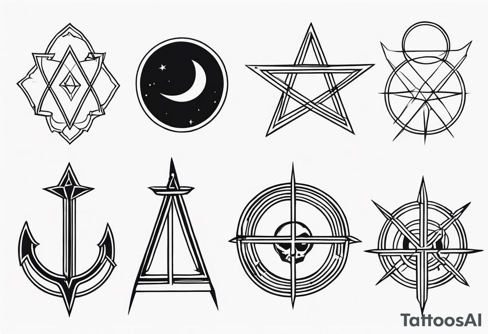 witch symbols tattoo idea