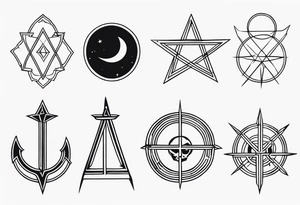 witch symbols tattoo idea