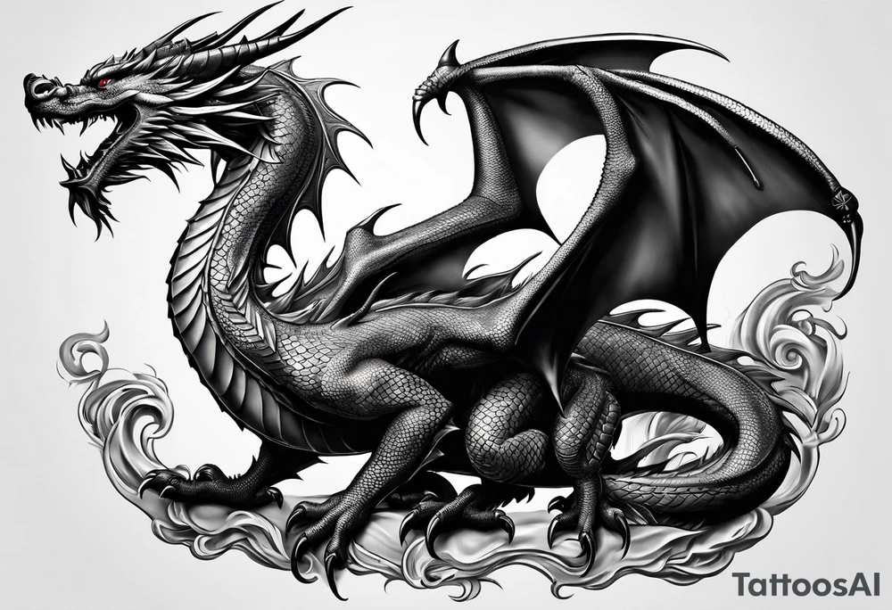 Dragon with Asian features. tattoo idea