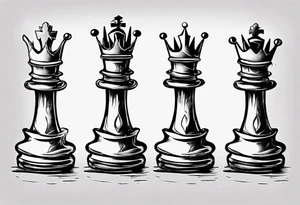 king chess with tear and wear from life tattoo idea