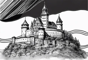 deutschlandfahne in farbe heimatliebe burg tattoo idea