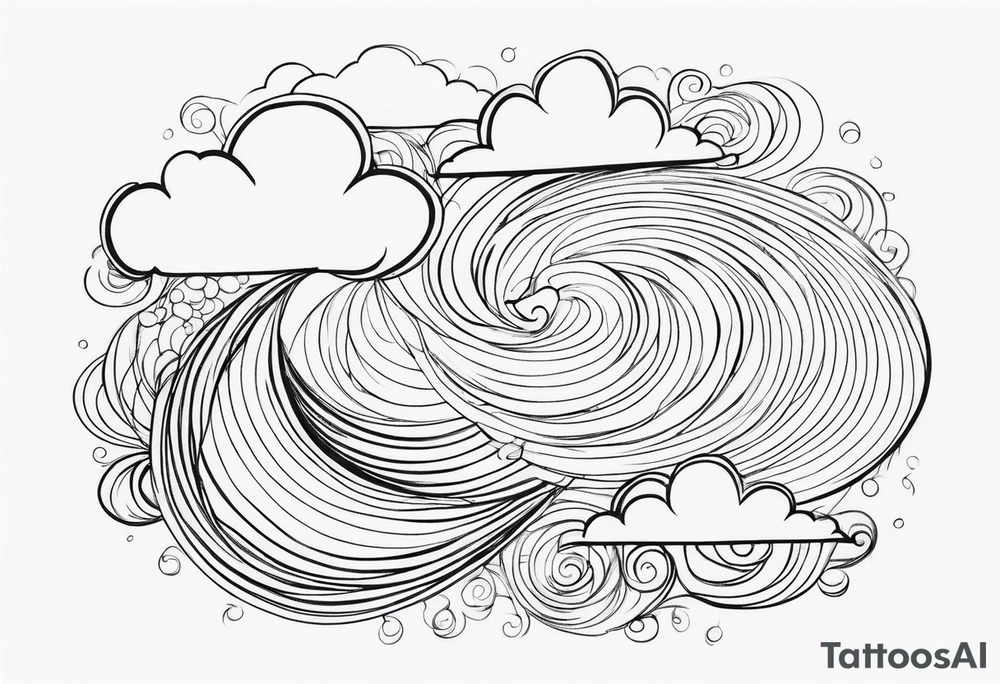 heaven clouds swirl tattoo idea