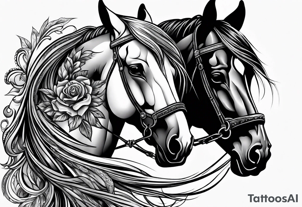 western, horses tattoo idea