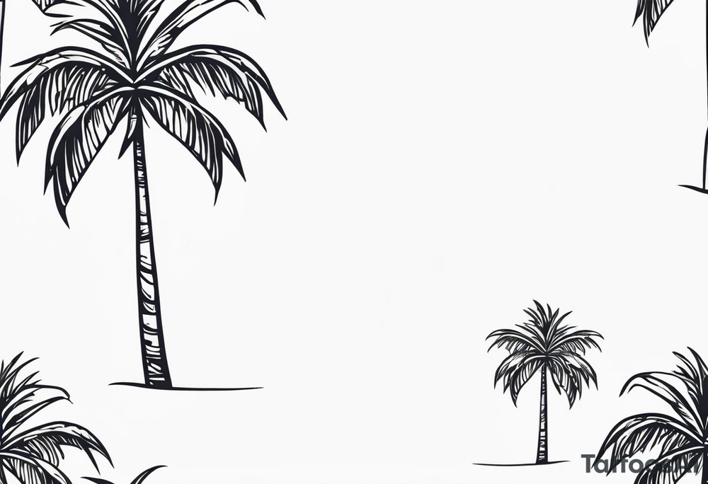 single palm tree tattoo idea