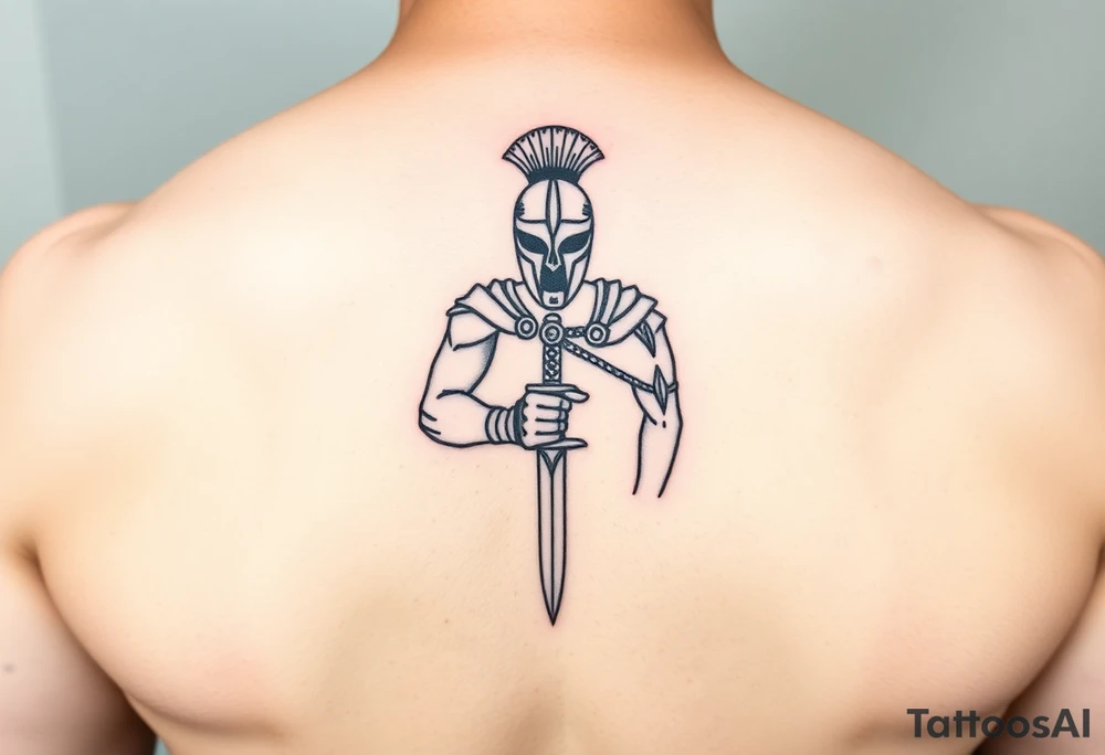gladiator facing the arena short sword in hand tattoo idea