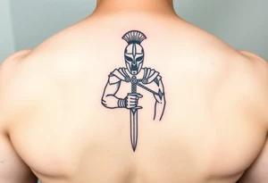 gladiator facing the arena short sword in hand tattoo idea