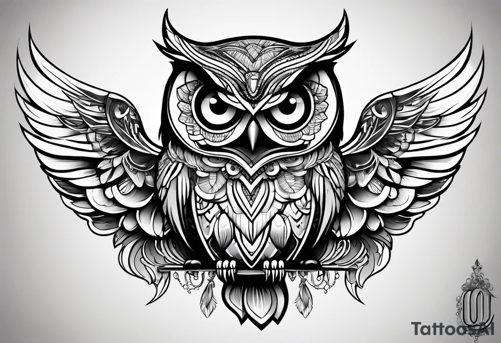 Majestic owl tattoo idea