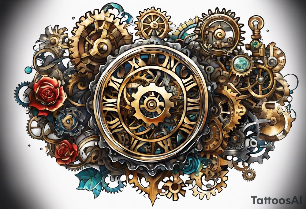 steam punk, Gears, Autism, puzzle pieces tattoo idea
