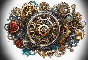 steam punk, Gears, Autism, puzzle pieces tattoo idea