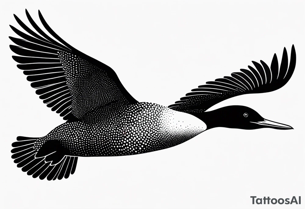 loon flying abstract tattoo idea