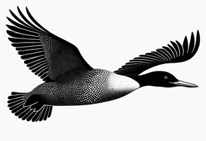 loon flying abstract tattoo idea