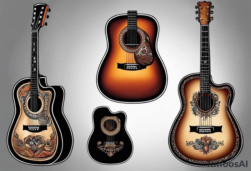 Acoustic guitar tattoo idea
