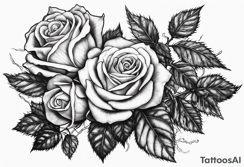 roses, thorns and ivy tattoo idea