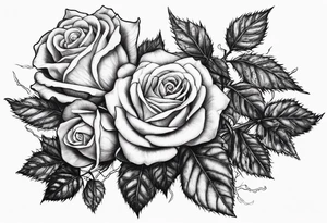 roses, thorns and ivy tattoo idea
