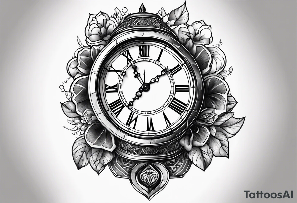 Hand of time clock 4:08pm tattoo idea