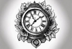 Hand of time clock 4:08pm tattoo idea