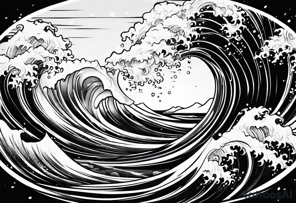 stormy sea waves tattoo idea