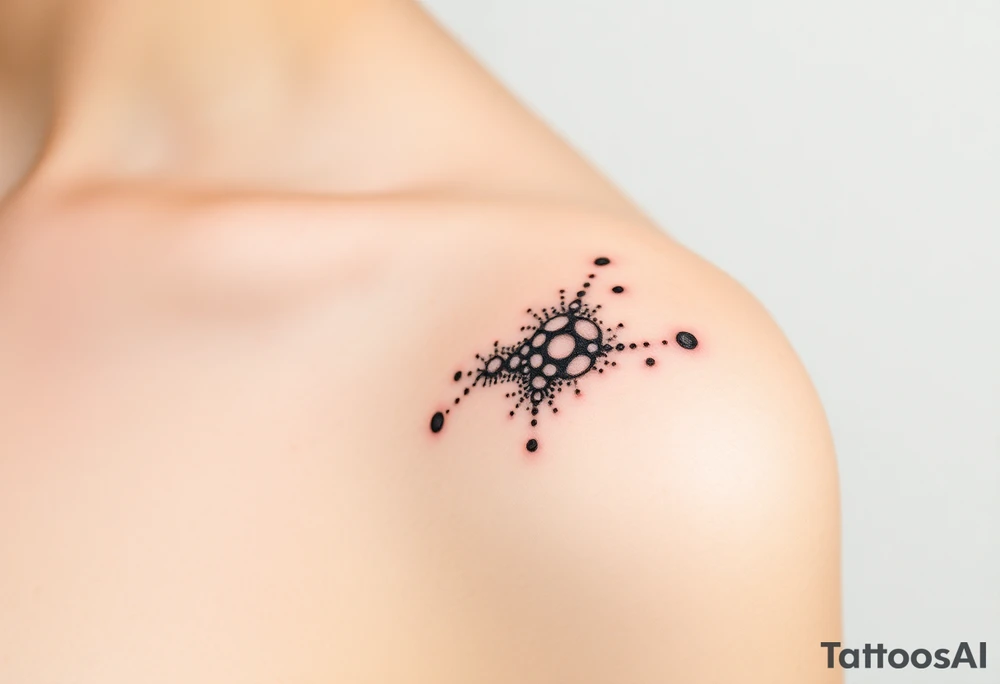Can you design me a tattoo that represents a woman whose life has been shattered by broken trust, infidelitty, and alcoholism. But everyday she’s working at putting the pieces back together and is held together by her son, and hope for the future tattoo idea