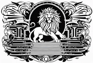Valhalla lion sword stairs tattoo idea
