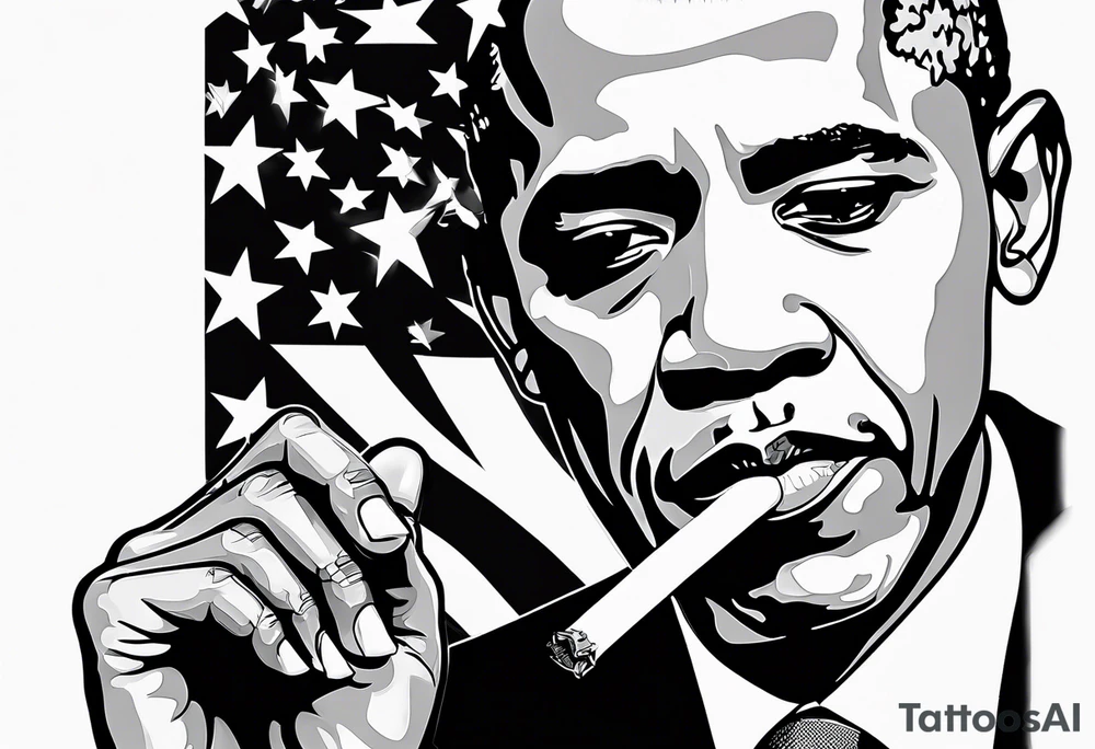 obama smoking cigarette tattoo idea