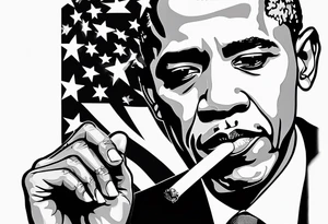 obama smoking cigarette tattoo idea