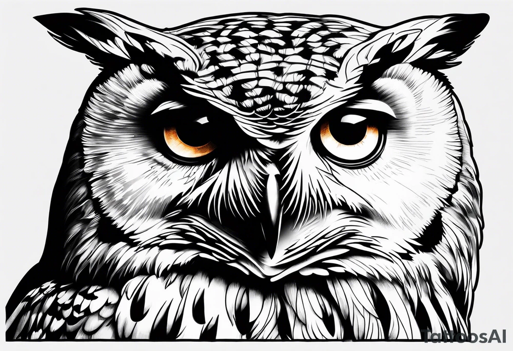 Owl with eyes tattoo idea