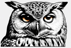 Owl with eyes tattoo idea