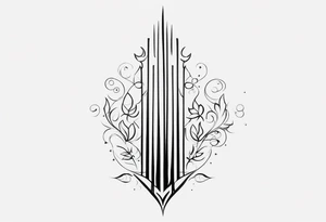 Thin vertical caligraphy of میلاد کیمیا tattoo idea