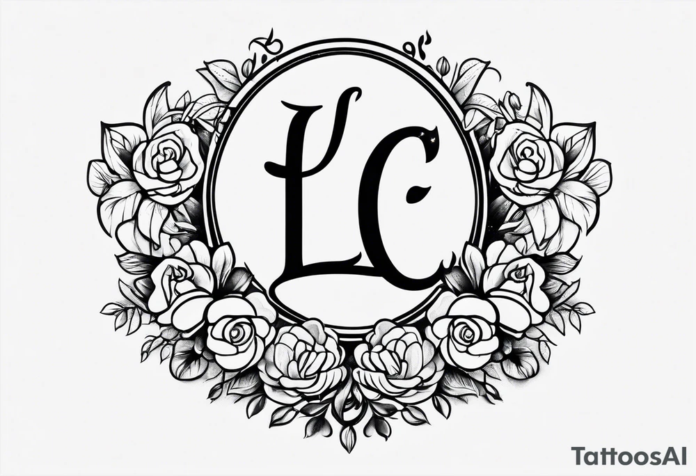 paw letter L and C tattoo idea