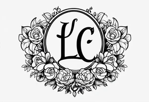 paw letter L and C tattoo idea