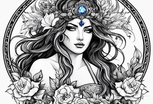 Hades and persephone with blue shadowns tattoo idea