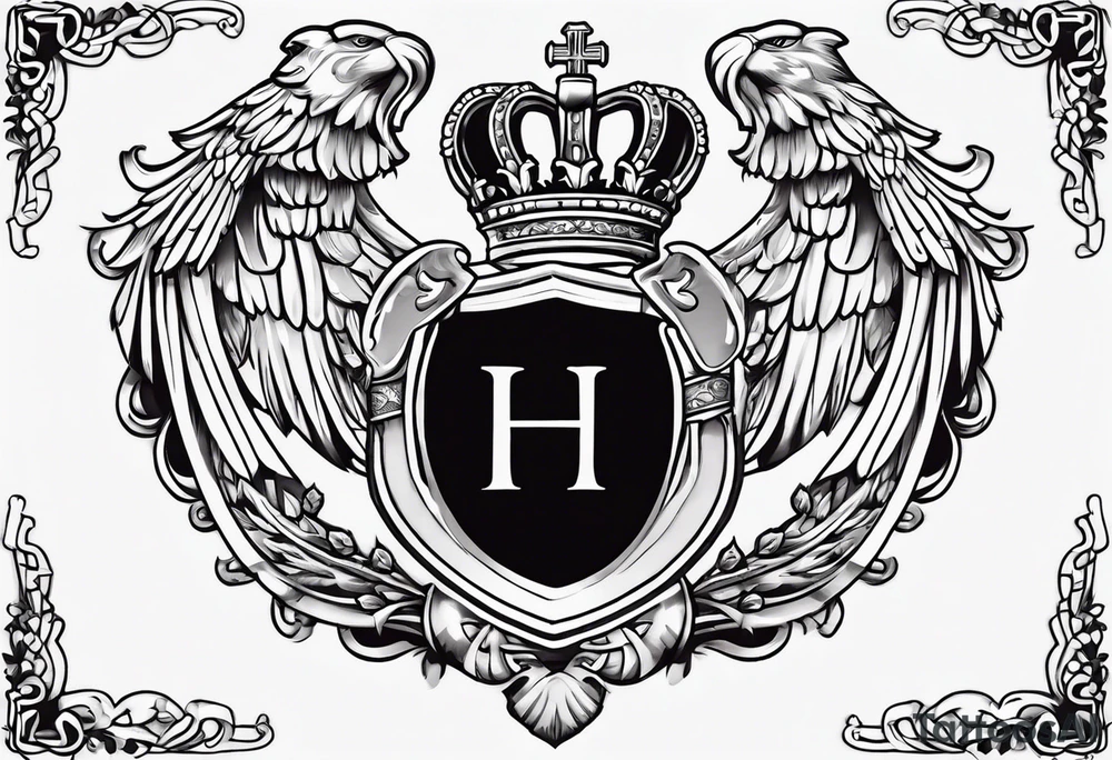 Collins family crest with Irish claddagh chest tattoo tattoo idea