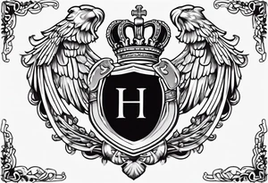 Collins family crest with Irish claddagh chest tattoo tattoo idea